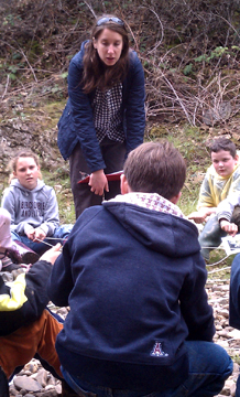 Kelly teaching in the outdoor classroom of Deer Creek