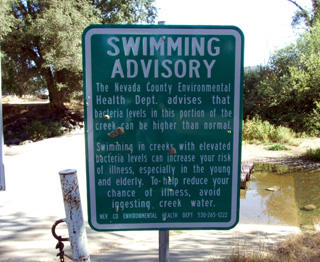swimming advisory sign